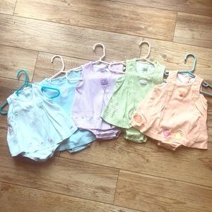 3-6m Girls Carter’s 5 sweet onesie knit dresses